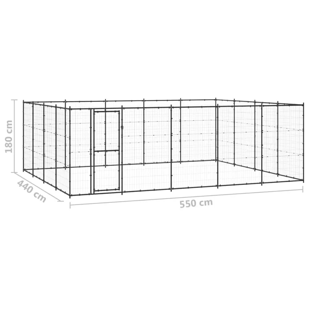 Outdoor Dog Kennel Steel 24.2 mÂ² 3082314