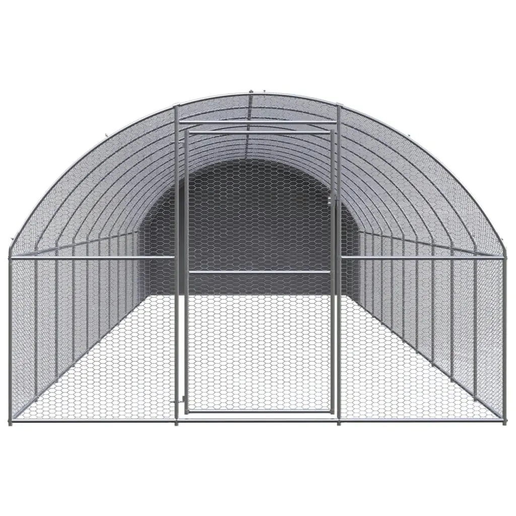 Outdoor Chicken Coop 3x12x2 m Galvanised Steel 3095477