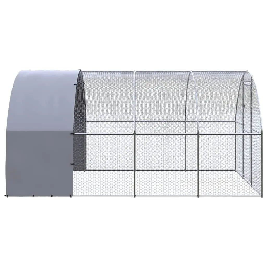 Outdoor Chicken Coop 3x4x2 m Galvanised Steel 3095473