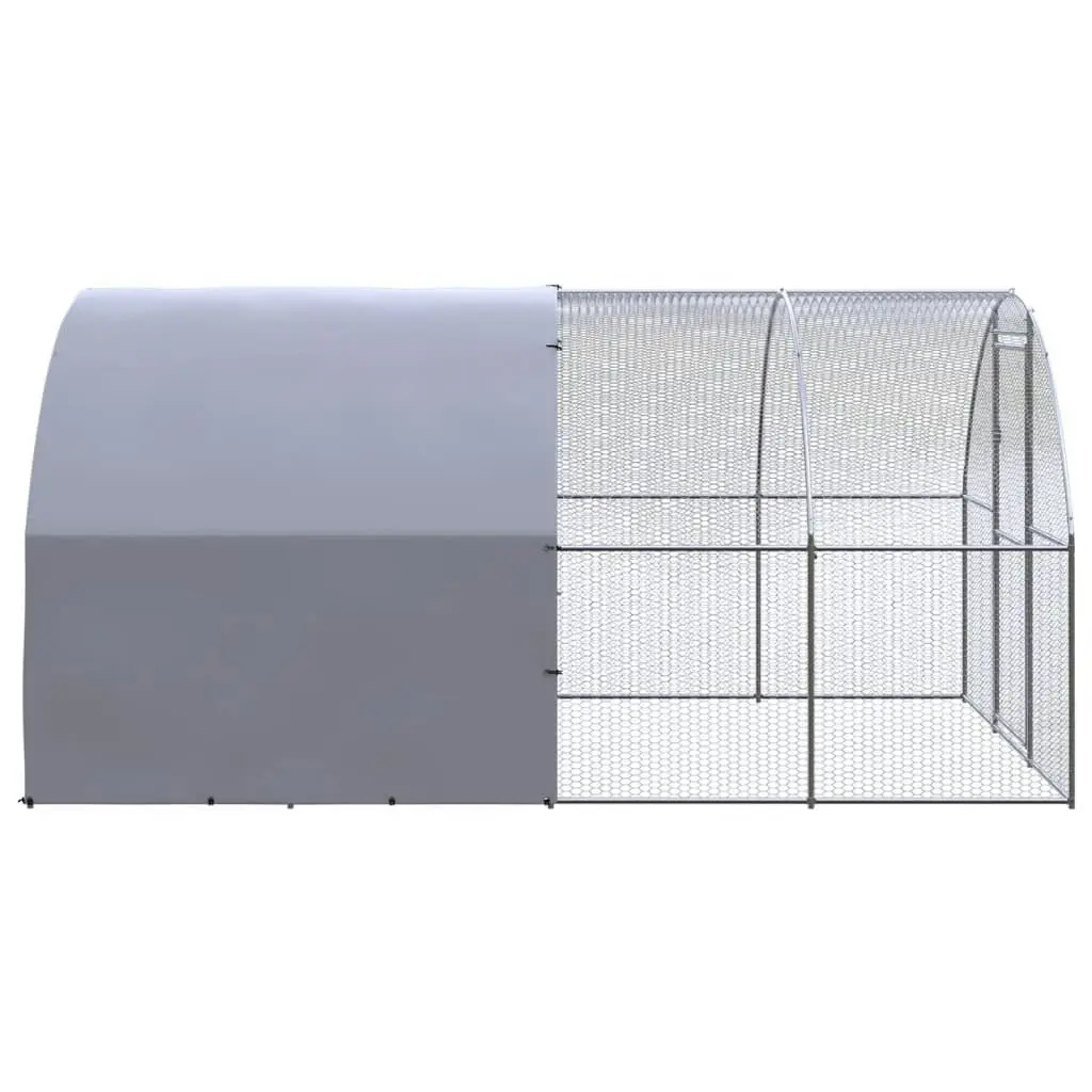 Outdoor Chicken Coop 3x4x2 m Galvanised Steel 3095473