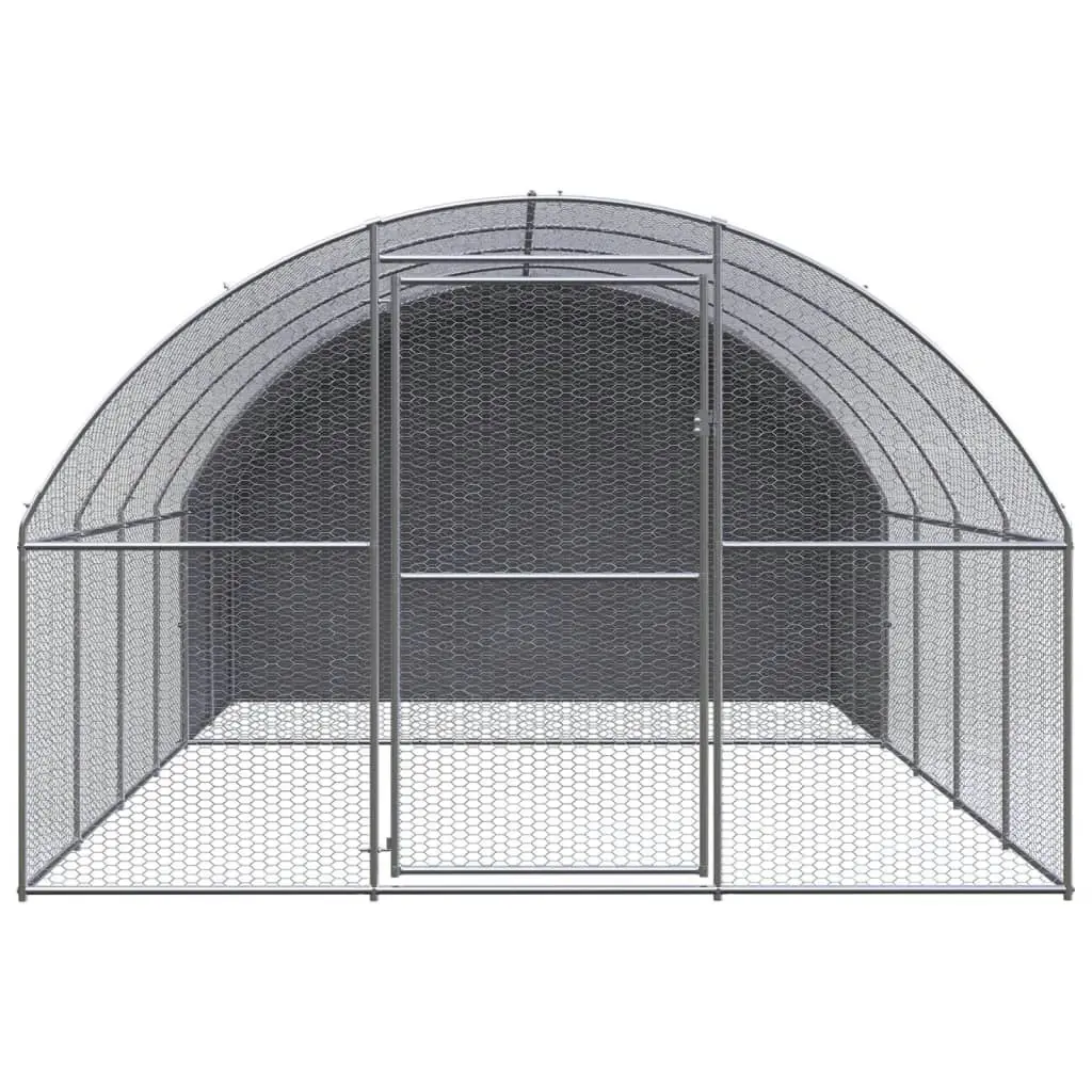 Outdoor Chicken Coop 3x4x2 m Galvanised Steel 3095473