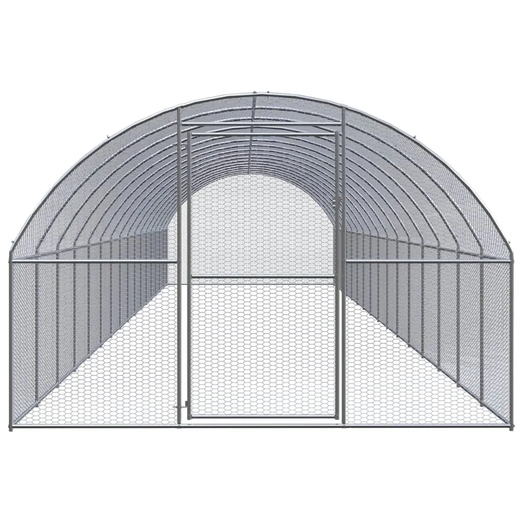 Outdoor Chicken Coop 3x16x2 m Galvanised Steel 3095469