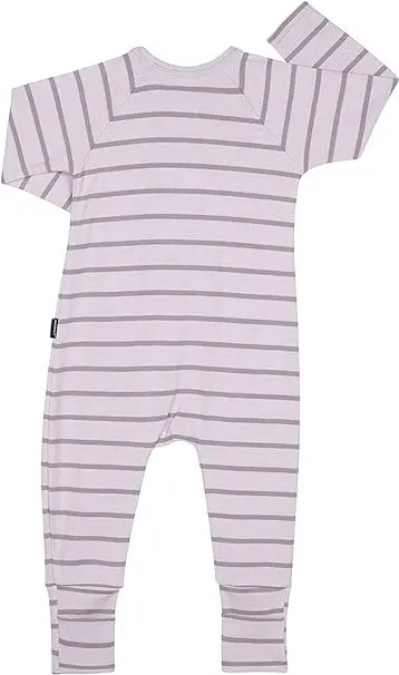 3X Bonds Baby 2-Way Zip Wondersuit Coverall Purple Stripe