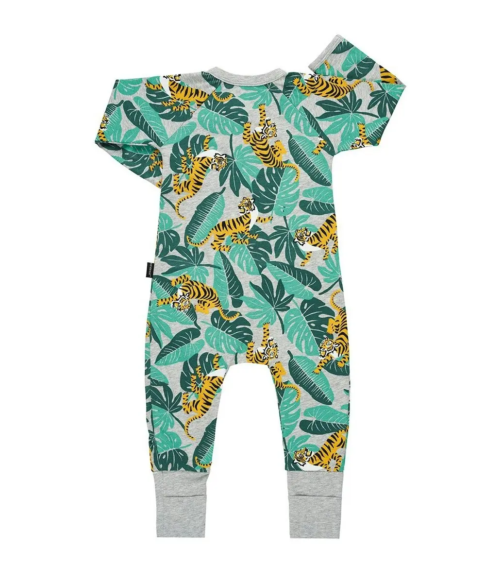 3 x Bonds Baby 2-Way Zip Wondersuit Coverall Tiger In Forest