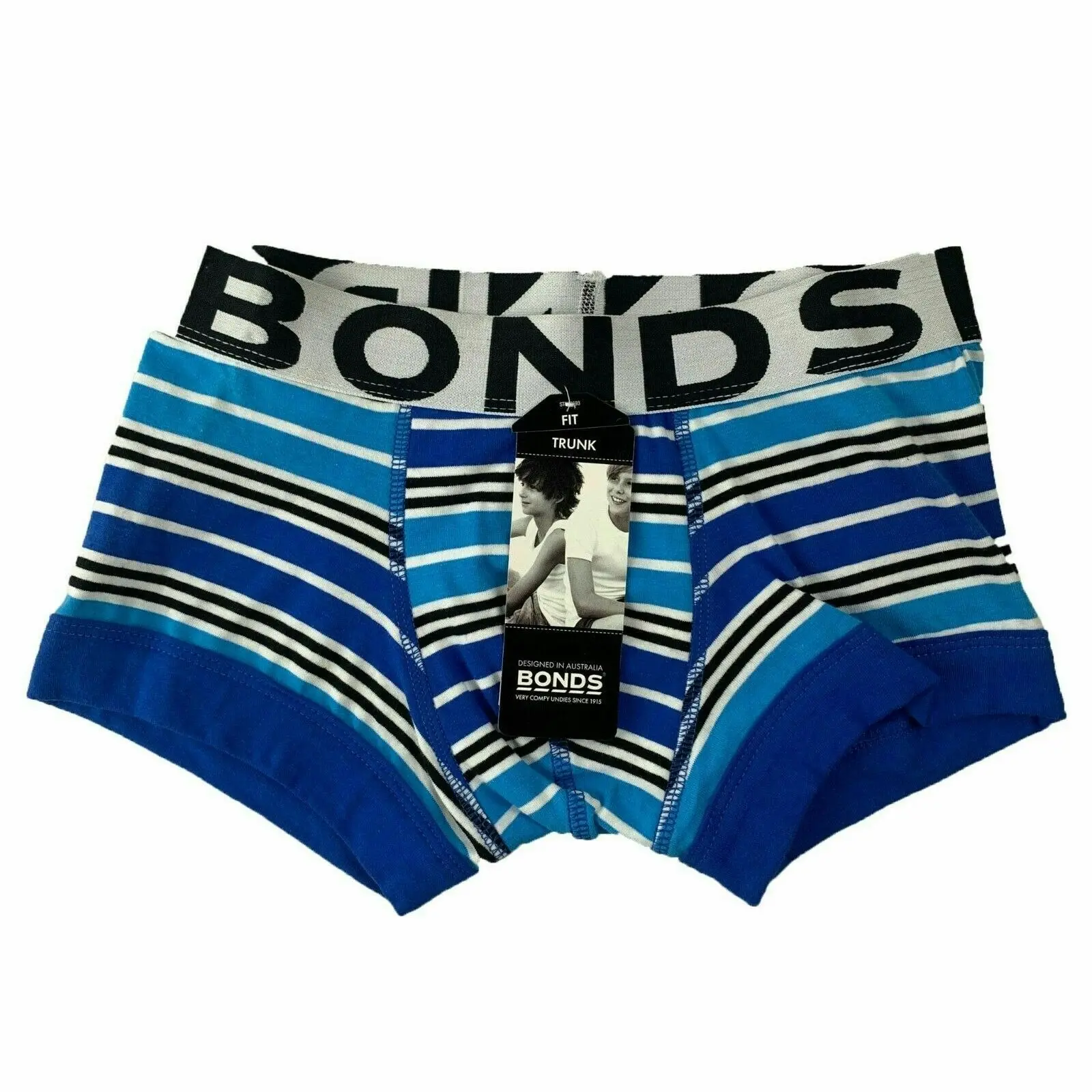 Bonds Boys Fit Trunks Underwear Boyleg Wideband Black Blue White Orange