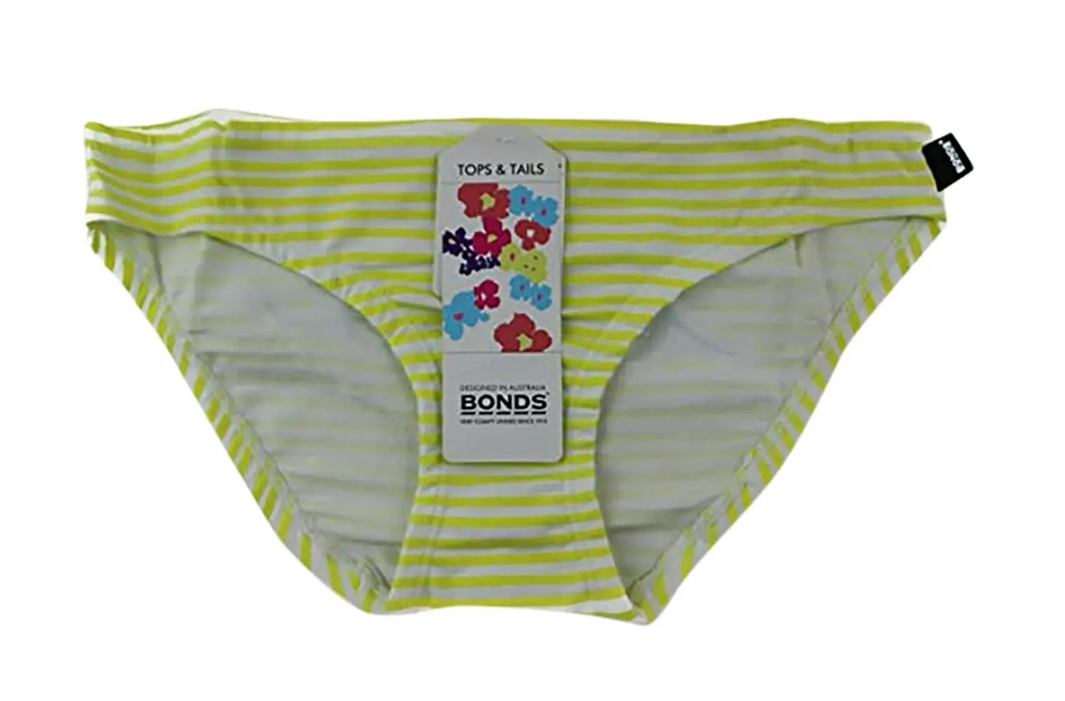 Bonds Girls Underwear Briefs Yellow And White Striped Everyday Kids Undies