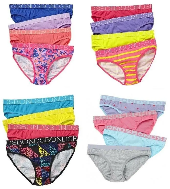 12 Pairs X Bonds Girls Underwear Brief Bikini Undies Knickers Assorted