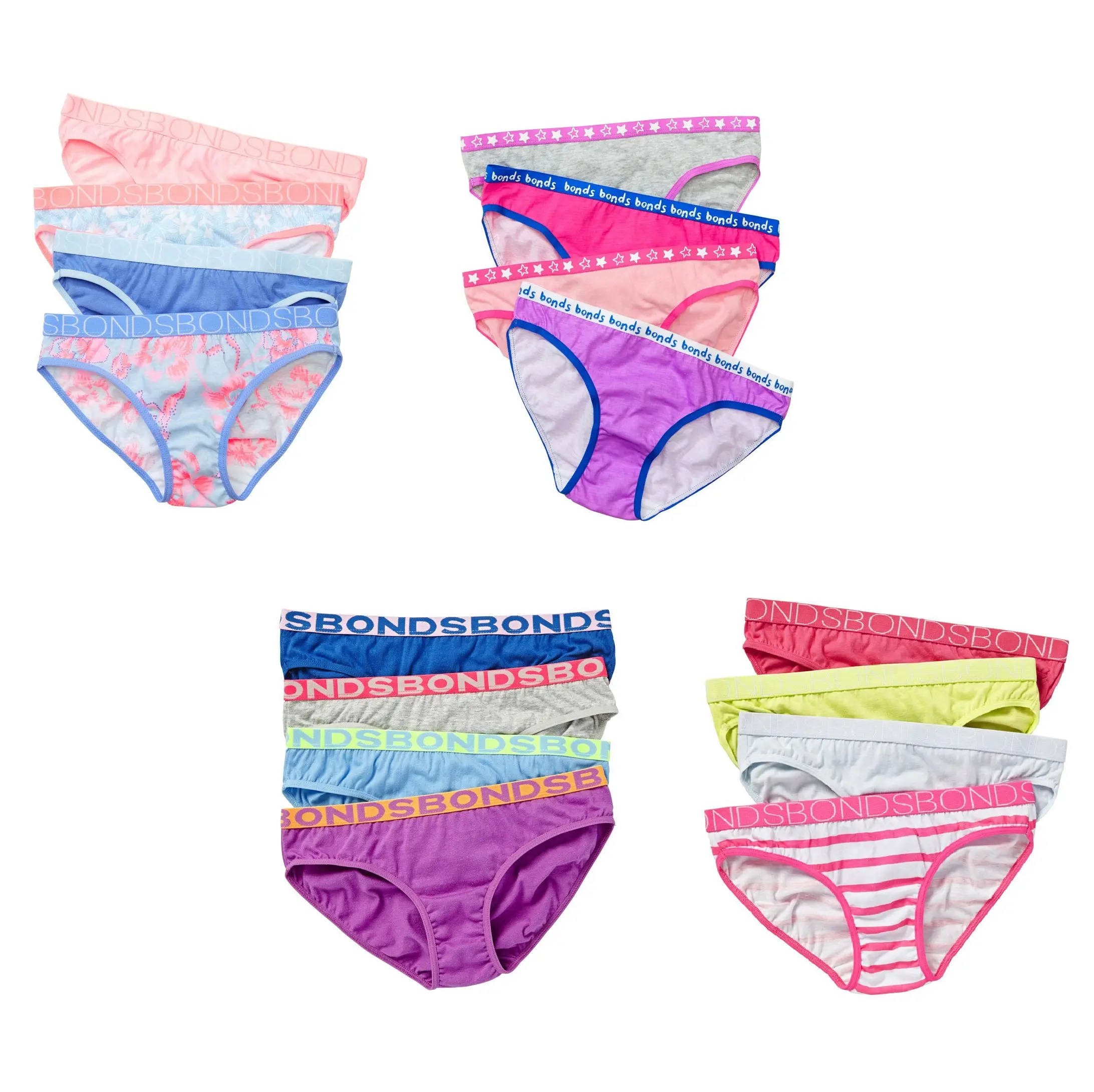 New Bonds Girls Bulk 8 Pairs Underwear Kids Girl Brief Briefs Undies