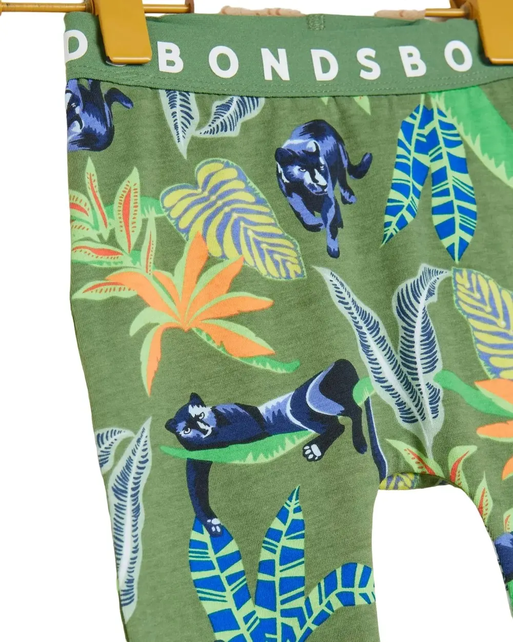 2 x Bonds Kids Boys Girls Leggings Bottoms Green Panther