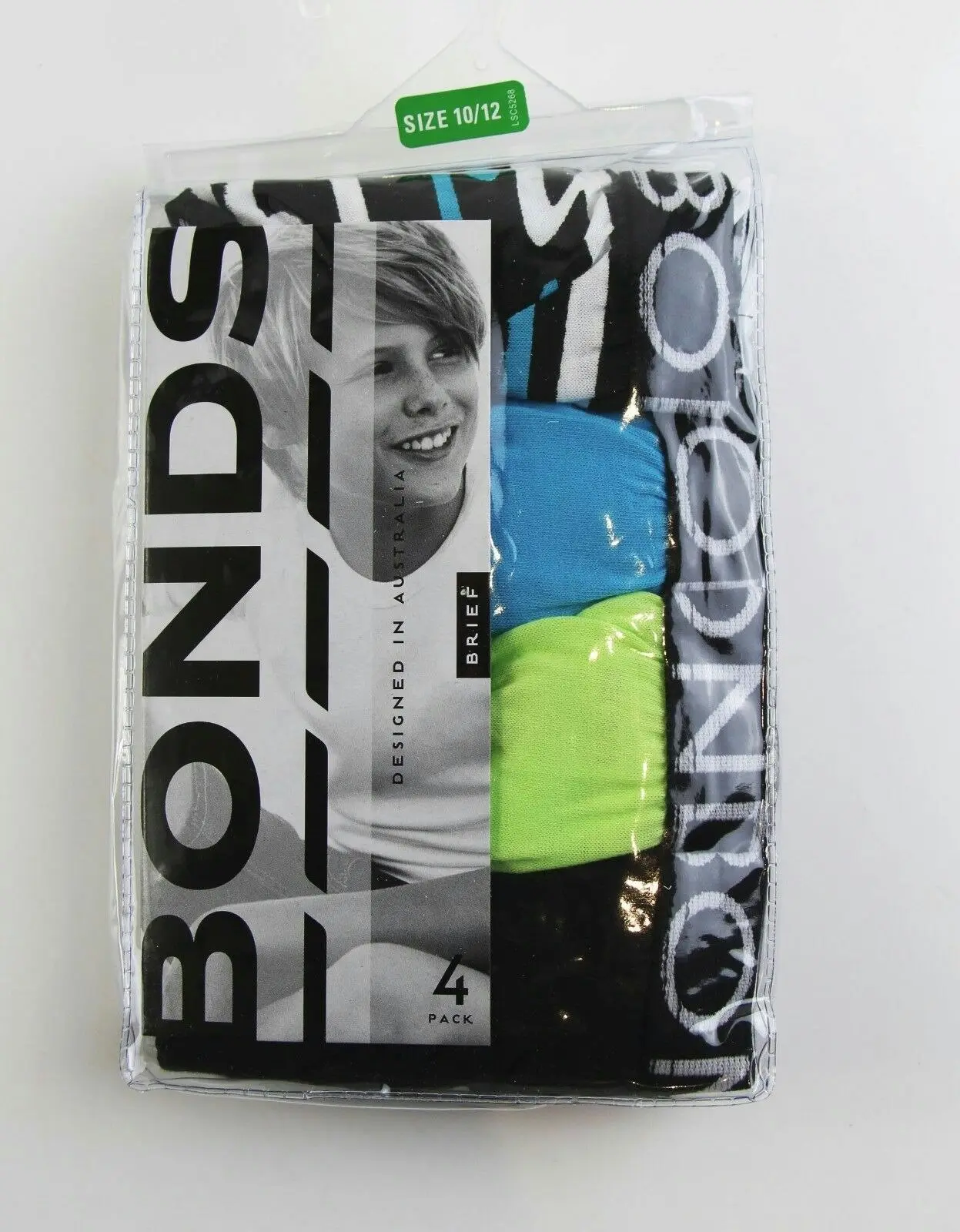 12 Pairs X Assorted Bonds Kids Boys Briefs Underwear Briefs Black Blue Green Red