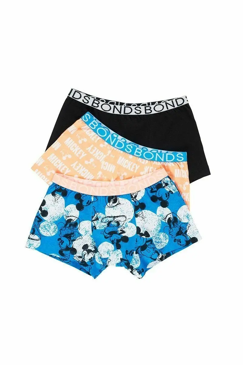 3 x Bonds Boys Disney Mickey Mouse Trunks - Kids Underwear