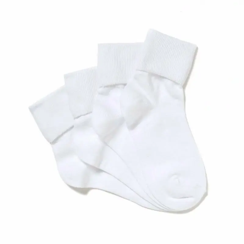 Bonds Kids 4 Pairs School Turnover Turn Top Socks Fold Down Cotton