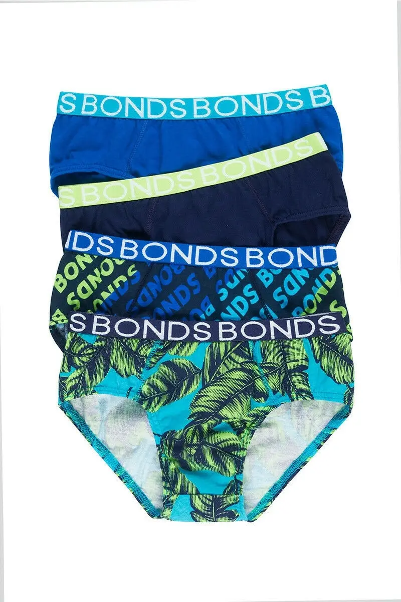 8 x Bonds Boys Briefs Underwear Undies Jocks Random Mixed Patterned Kids Bottoms