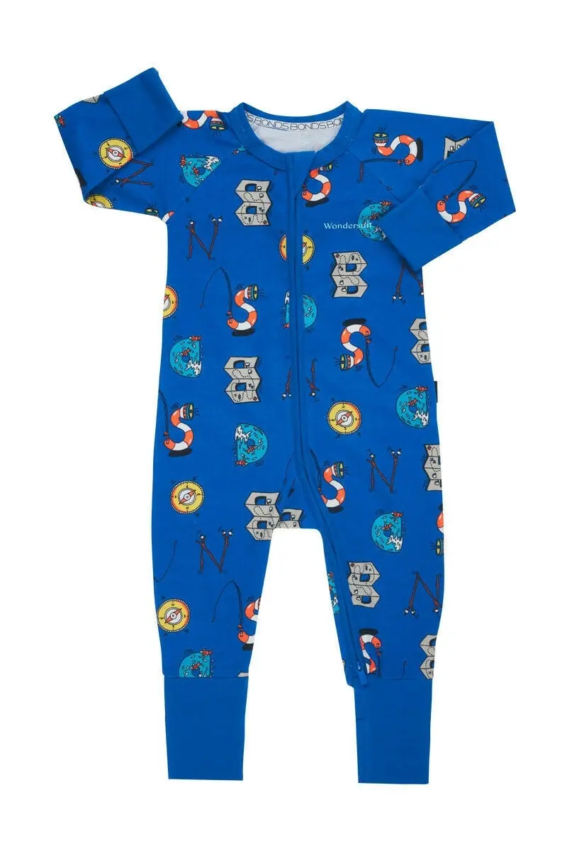 Bonds Baby Wondersuit Zippy Printed Baby Long Sleeve Boy Girl Pyjamas Sleep