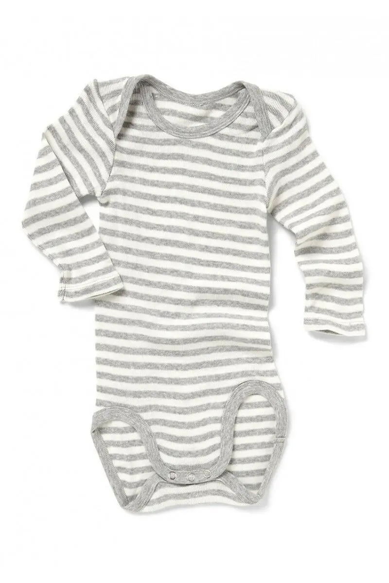 Bonds Baby 2 Pack White Grey Long Sleeve Bodysuit Jumpsuit