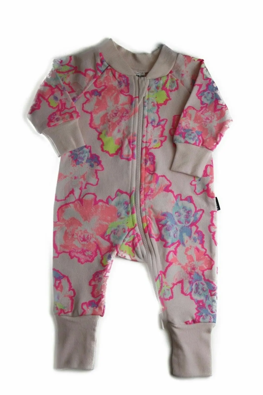 Bonds Baby Girl Roomy Wondersuit Zippy Bodysuit Terry Pink Floral Jumpsuit !