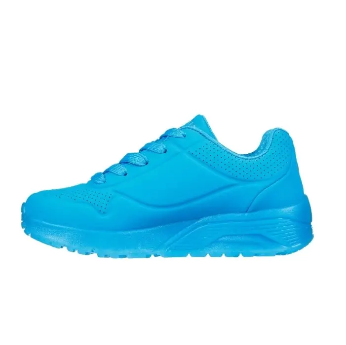 Girls Skechers Uno Ice Aqua Comfy Kids Running Shoe