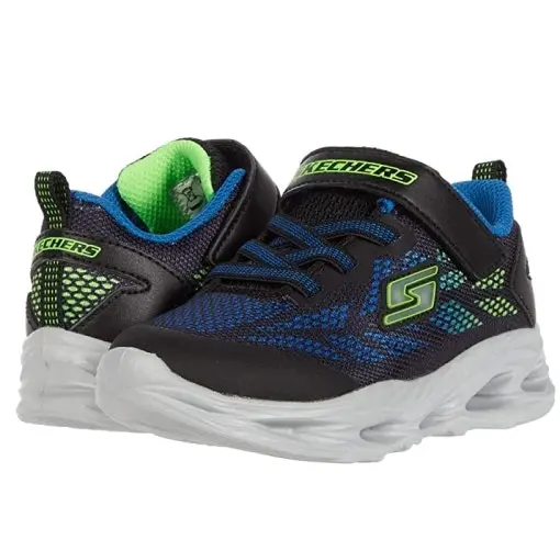 Kids Skechers Vortex Flash - Black/Blue/Lime Infant Boys Sneakers