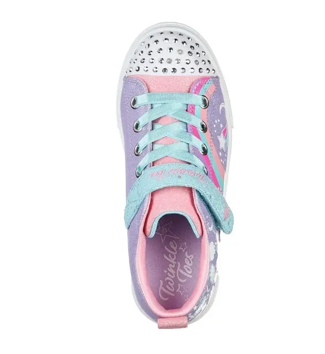 Kids Skechers Twinkle Sparks - Unicorn Charme Lavender/Multi Girls Light Up Trainers