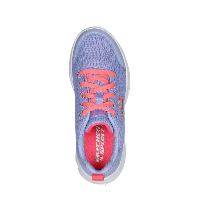 Girls Skechers Wavy Lites - Blissful Wish Periwinkle Slip On Kids Sneaker Shoes