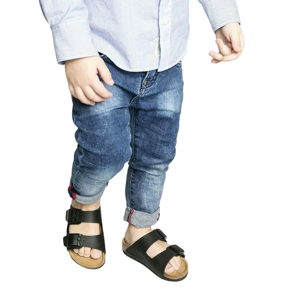 Kids Birkenstock Arizona Birko-Flor Narrow Black Slip On Sandals