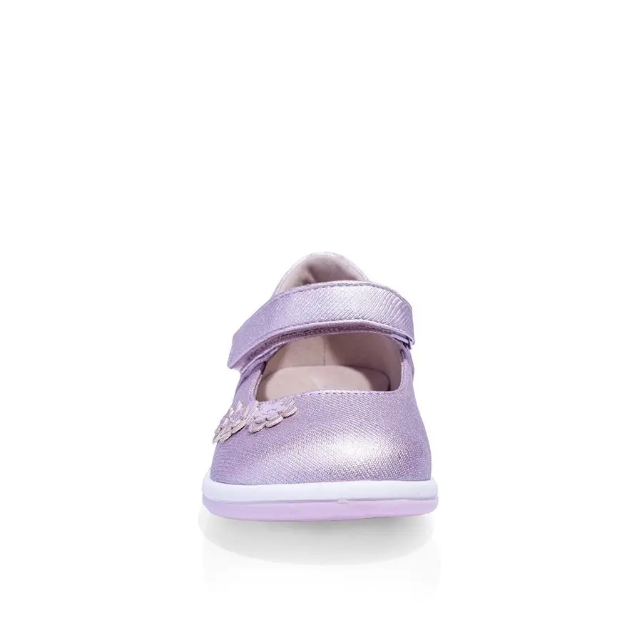 Grosby Daffodil Lilac Toddler Infant Girls Kids Leather Slip On Shoes