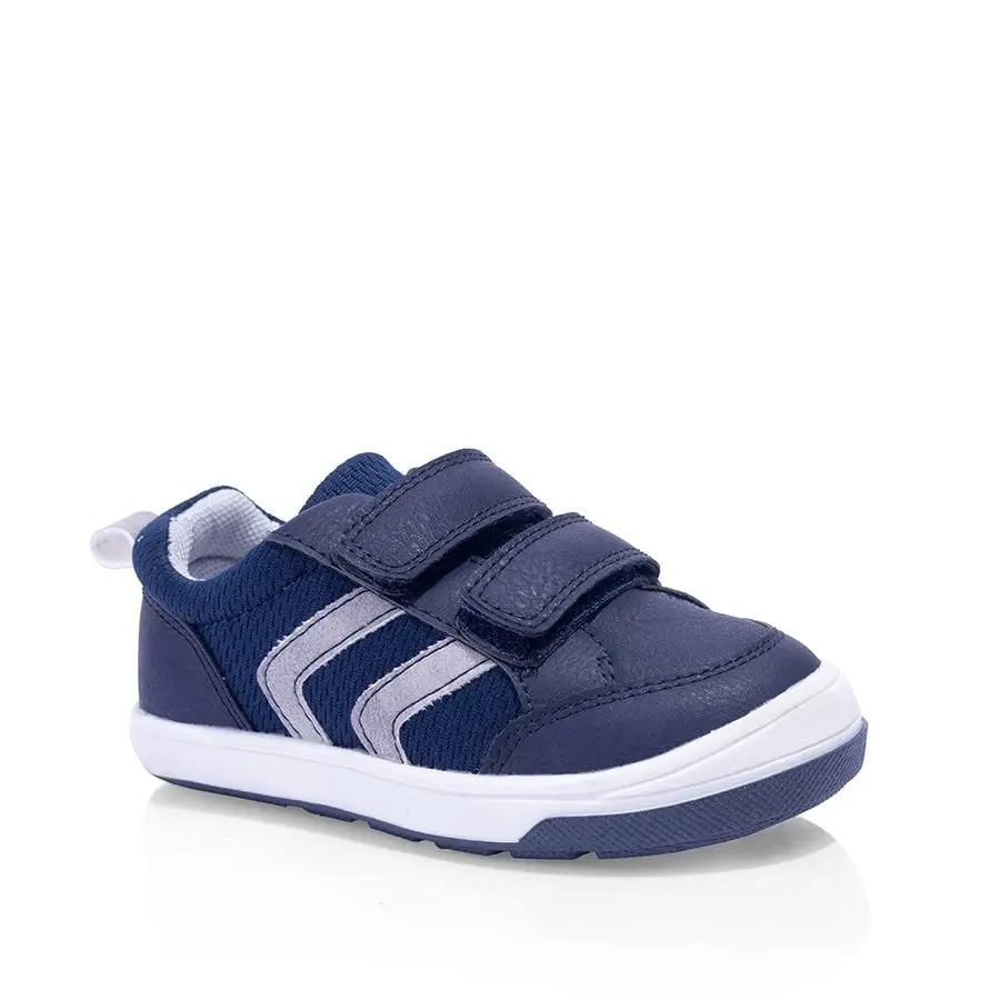 Grosby Swivel B Shoe Navy Toddler Infant Boys Kids Leather Strap Shoes