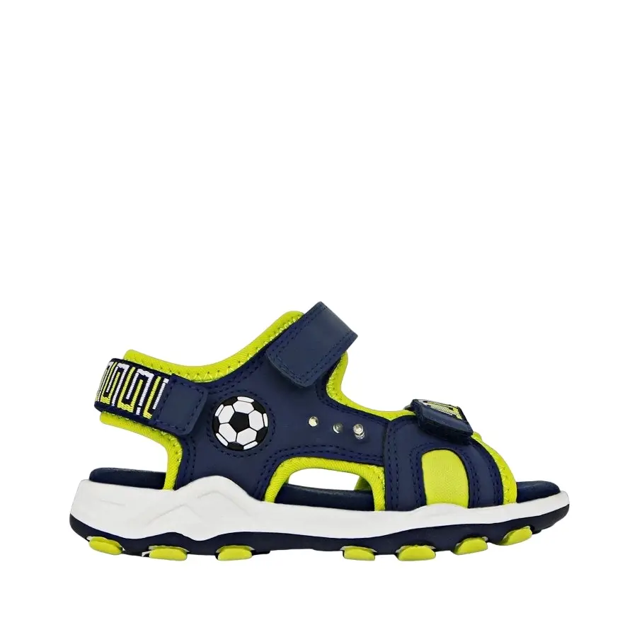 Kids Lightning Bolt Boys Dax Navy/Lime Strap Sandals