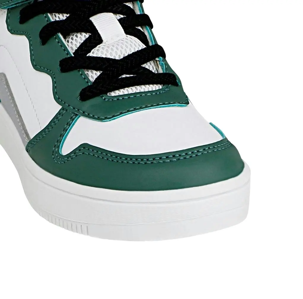 Grosby Hoop Hi B Green Boys Sneakers Kids Lace Up Basketball Shoes