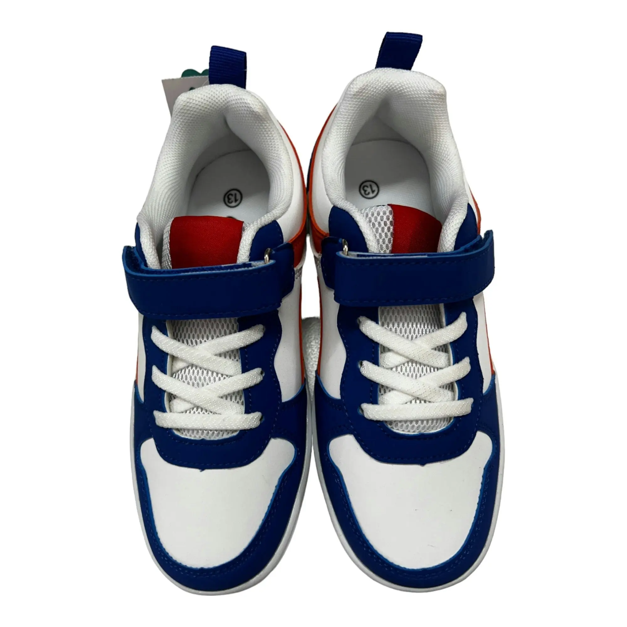 Grosby Kids Hoop B Blue/ White/ Orange Sneakers Velcro Shoes