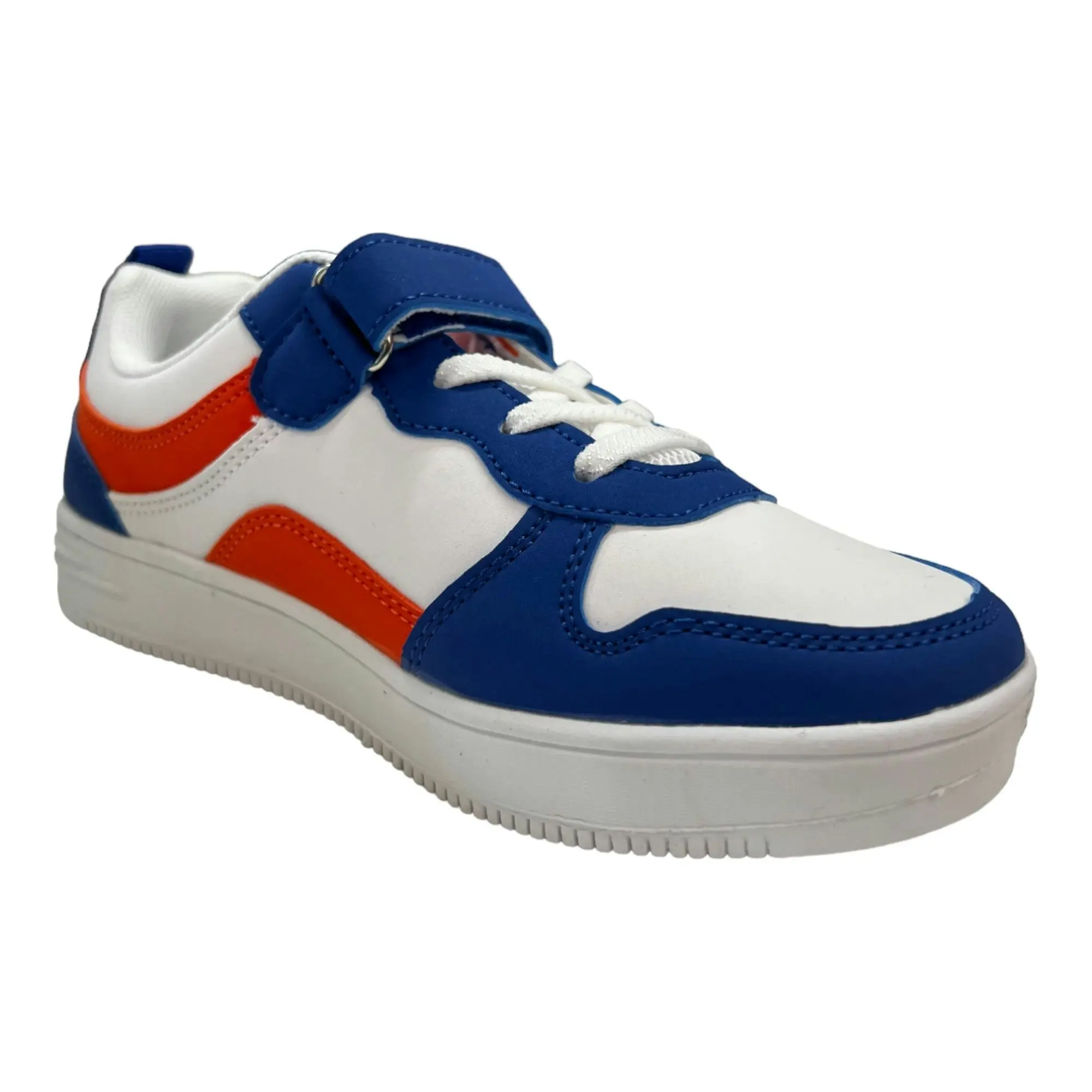 Grosby Kids Hoop B Blue/ White/ Orange Sneakers Velcro Shoes