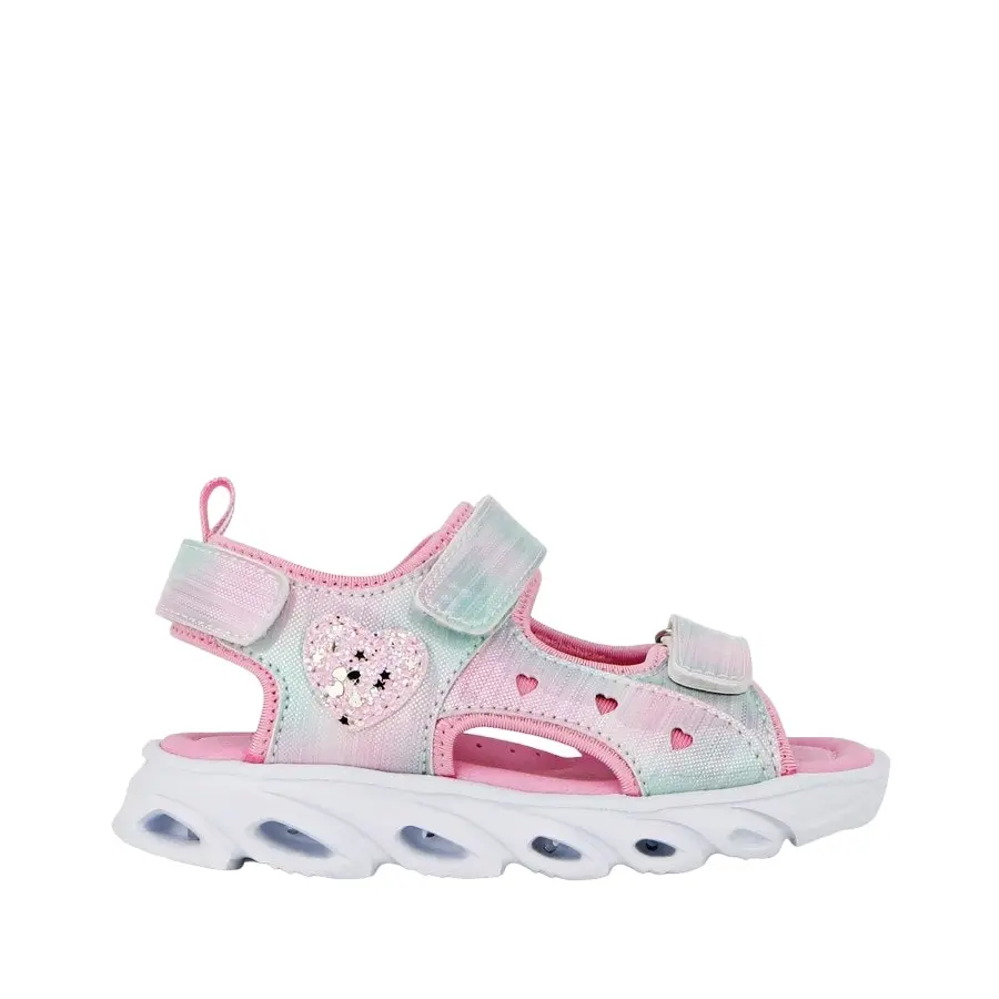 Kids Lightning Bolt Girls Nettie Pink Multi Strap Sandals