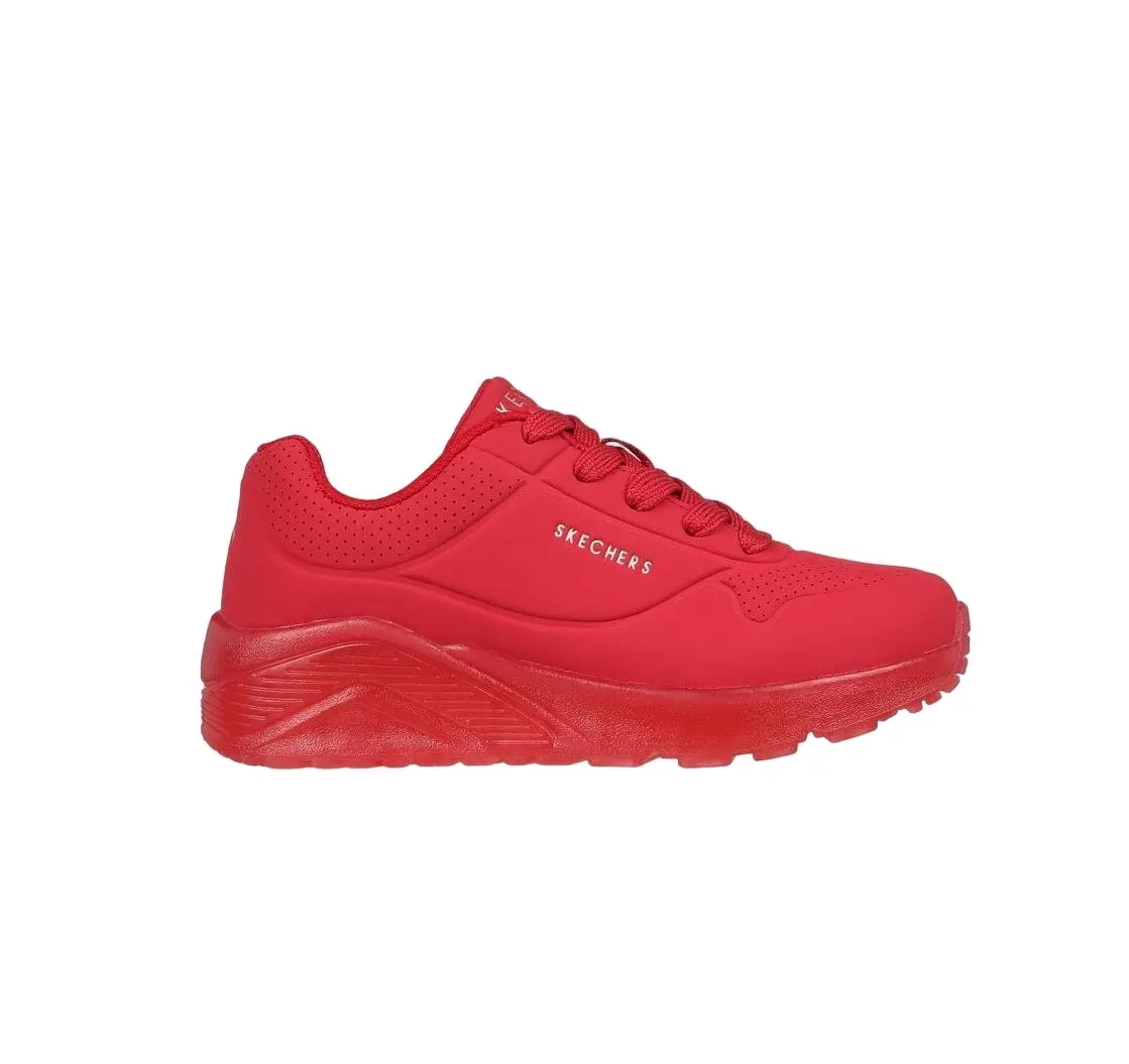 Kids Skechers Uno Ice Red Comfy Unisex Running Shoe