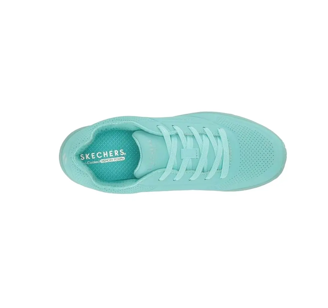 Kids Skechers Uno Ice Turquoise Comfy Unisex Running Shoe