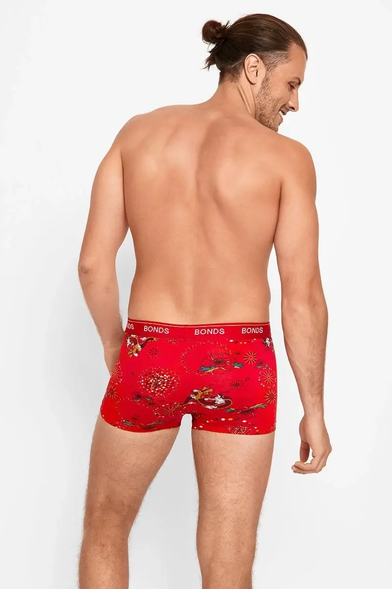 10 x Mens Bonds Guyfront Trunks Underwear Red Lucky Dragon