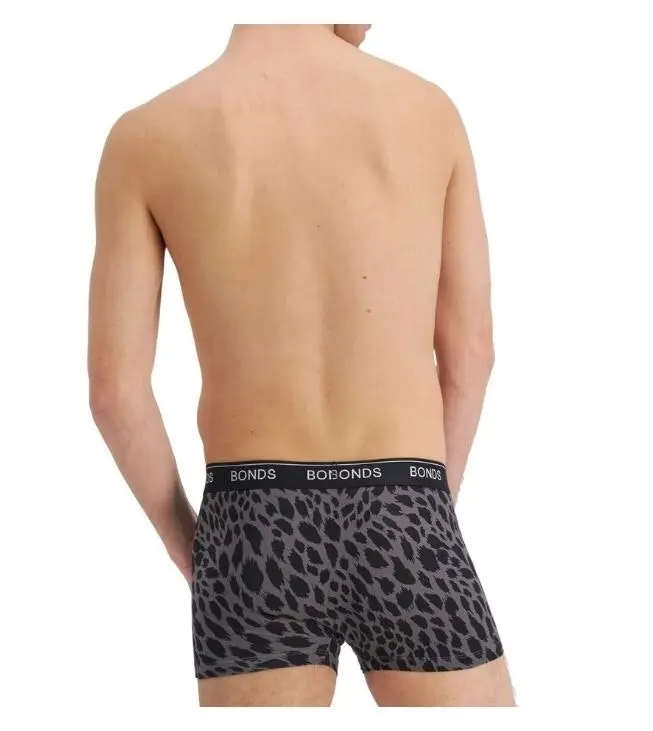 10 x Mens Bonds Guyfront Trunks Underwear Grey Leopard Print