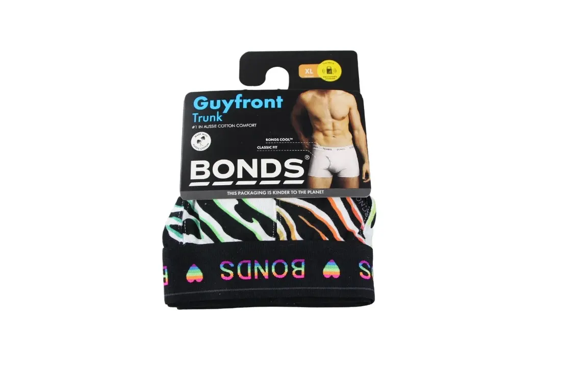 10 x Bonds Mens Guyfront Pride Trunk Underwear Undies Black Multi