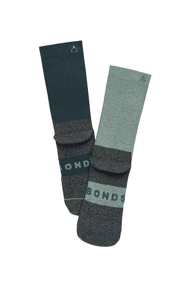 20 Pairs X Bonds Explorer Light Tough Crew Cotton Blend Socks - Grey 04K Print