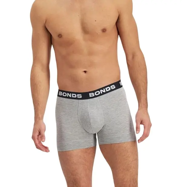 15 X Mens Bonds Total Package Trunks Underwear Charcoal / Pink / Grey