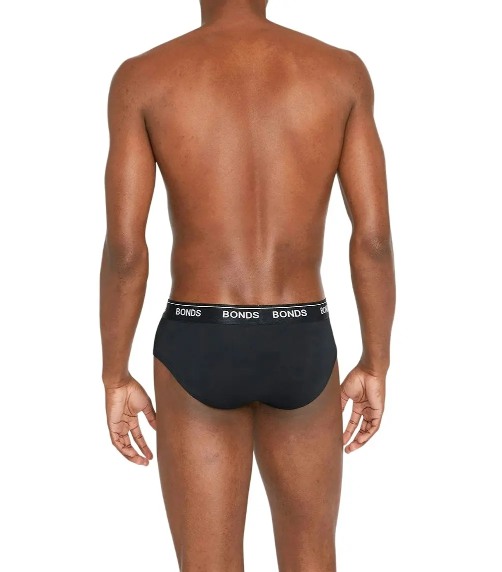 10 x Bonds Mens Guyfront Microfibre Brief Black Underwear