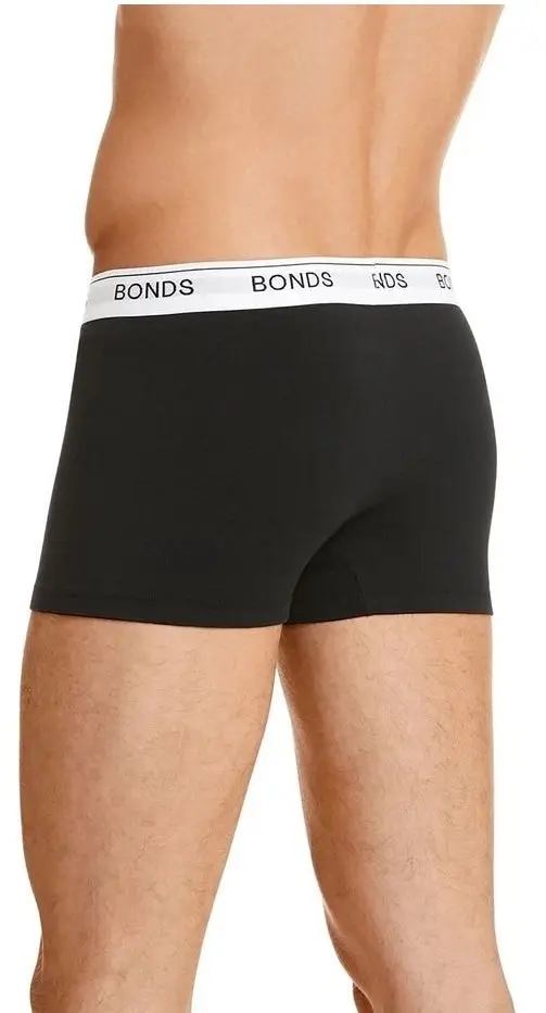 3 x Mens Bonds Guyfront Trunk Underwear Black Pack Undies