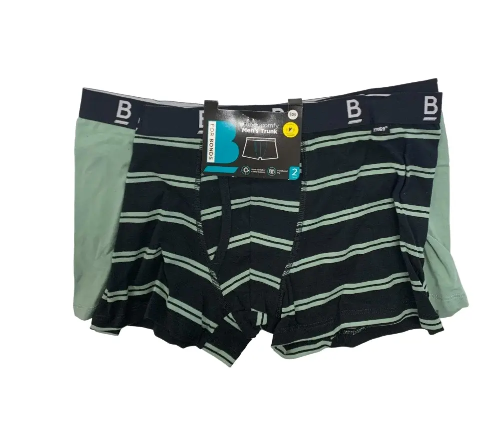 10 x Mens Bonds Everyday Black And Army Green Super Comfy Trunks