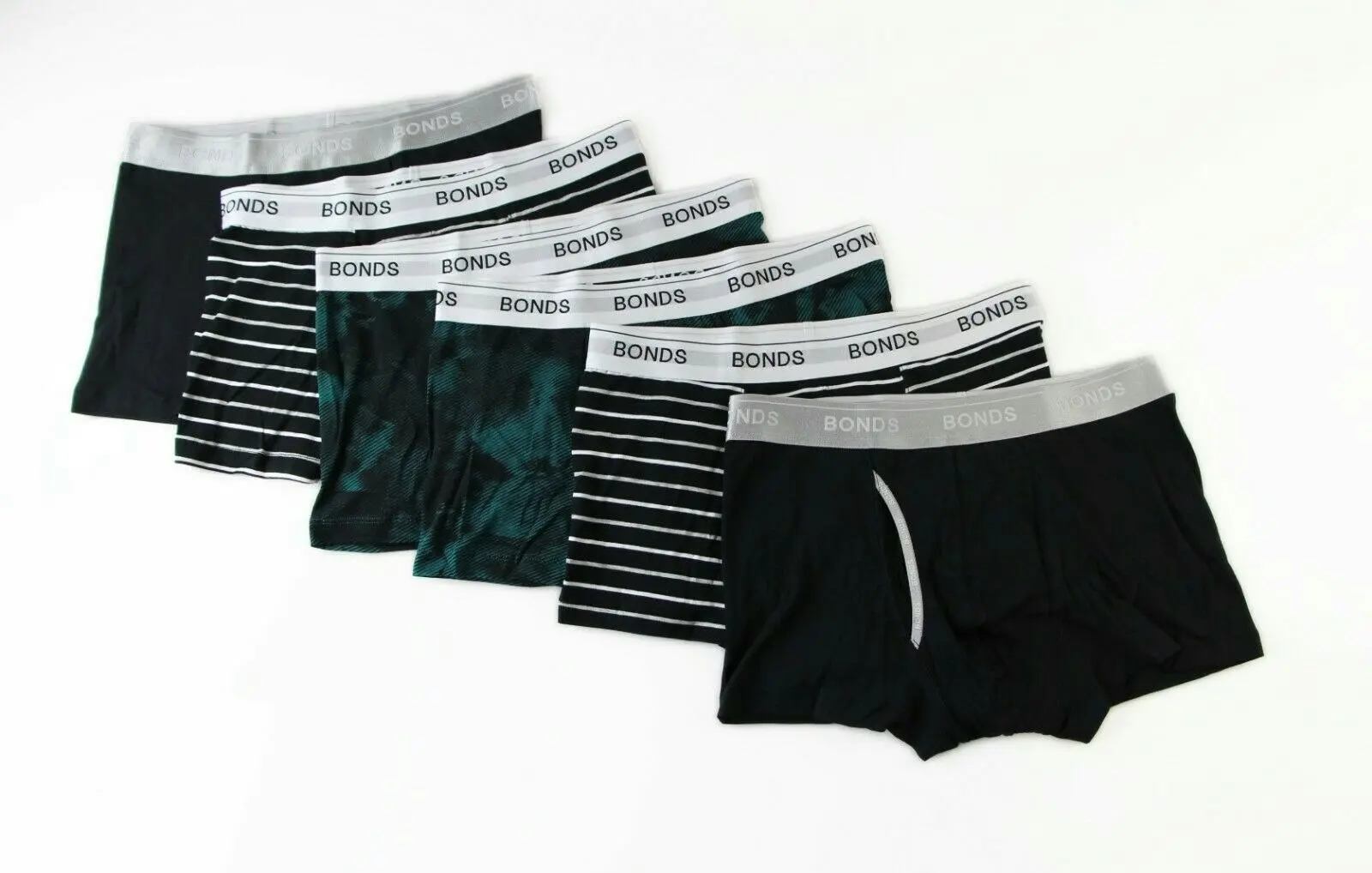 6 x Bonds Guyfront Assorted Trunks Mens Black Briefs Boxer Underwear