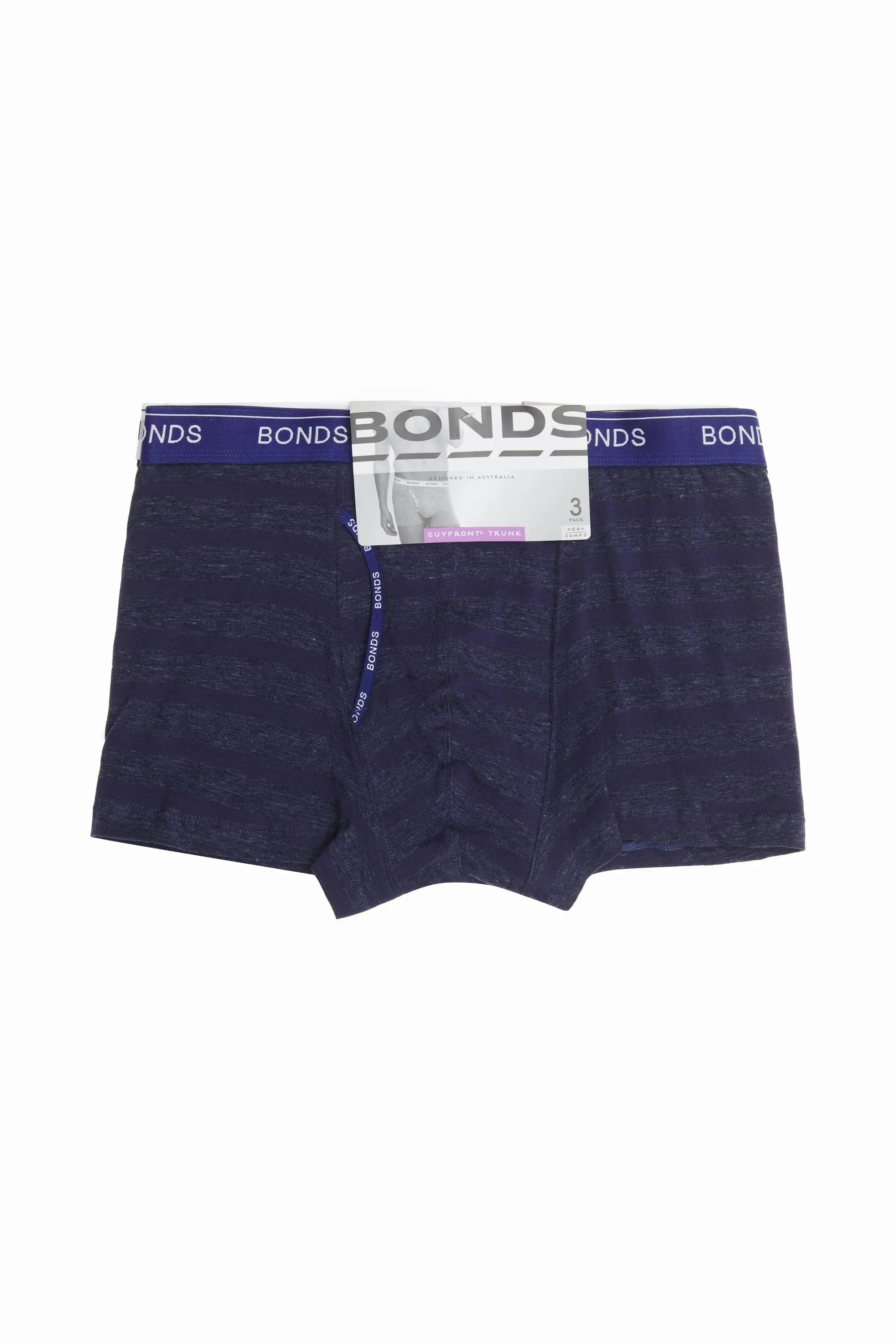 12 X Mens Bonds Guyfront Trunk Trunks Underwear – Navy Stripe 21C