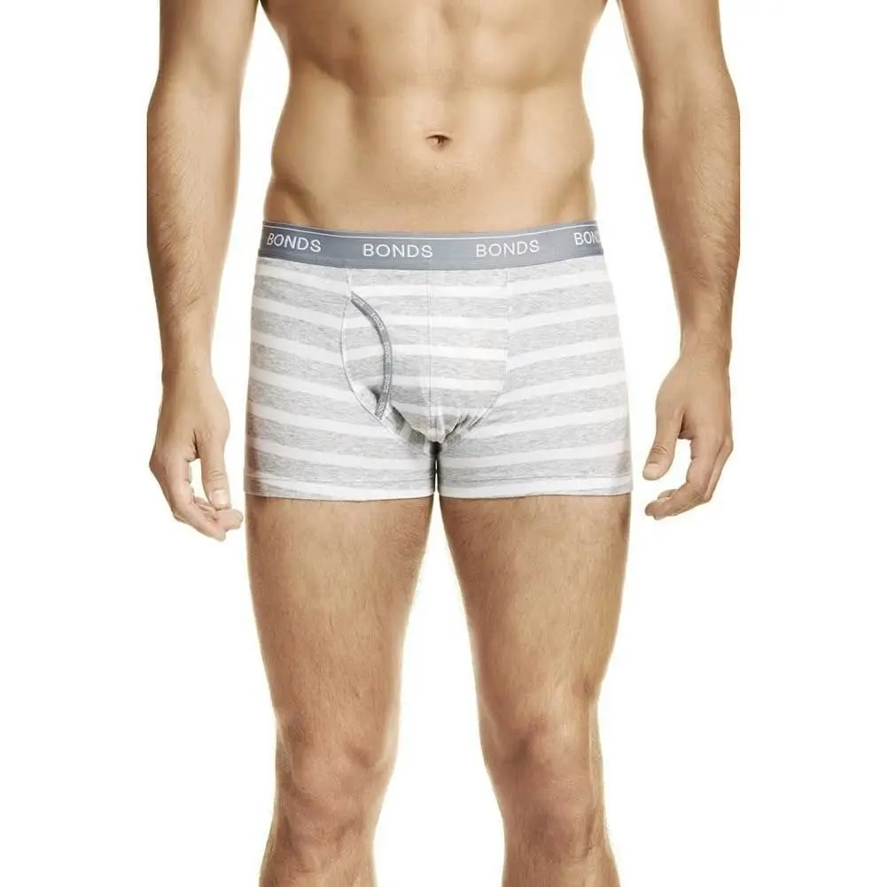 12 X Mens Bonds Guyfront Trunk Trunks Underwear – Grey Stripe