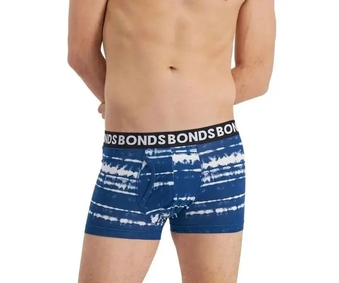 9 x Mens Bonds Everyday Trunks Underwear Blue / Black