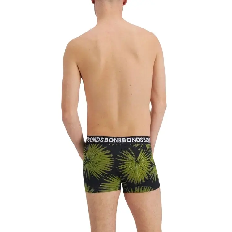 12 Pairs X Bonds Mens Everyday Trunks Cotton Leaf Print Pack