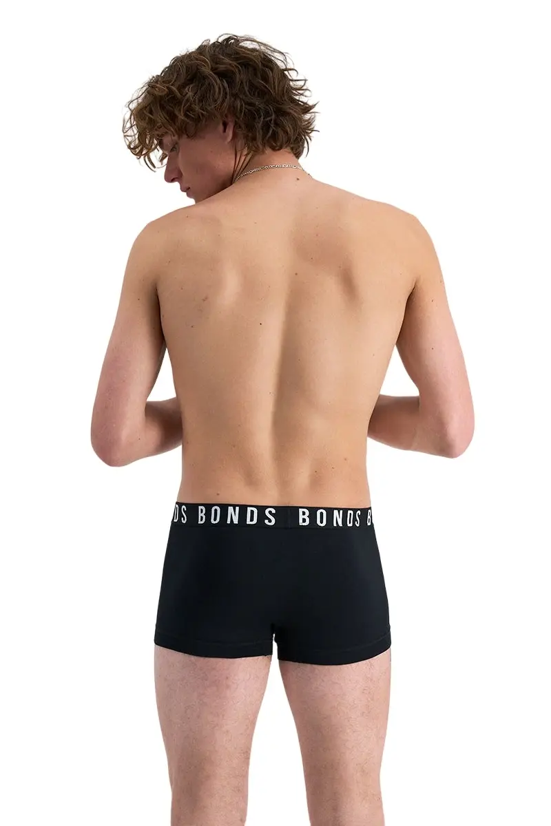 12 X Bonds Mens Icons Low Rise Trunks Underwear Black