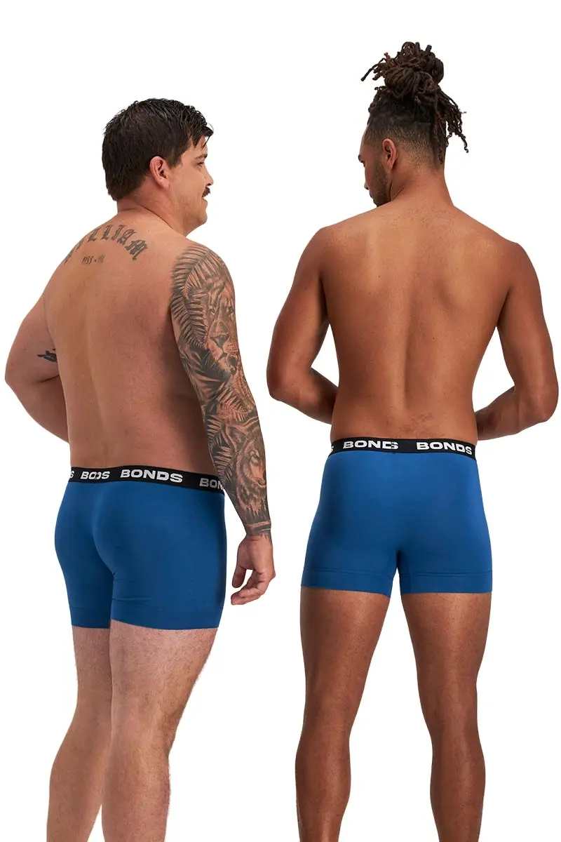 1 x Bonds Mens Total Package Trunk Underwear Undies Blue/Black Band