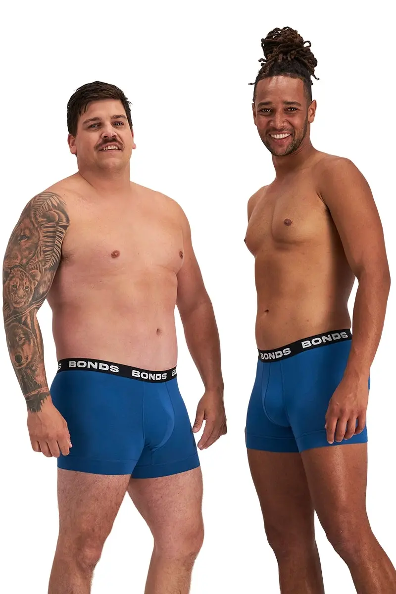 1 x Bonds Mens Total Package Trunk Underwear Undies Blue/Black Band